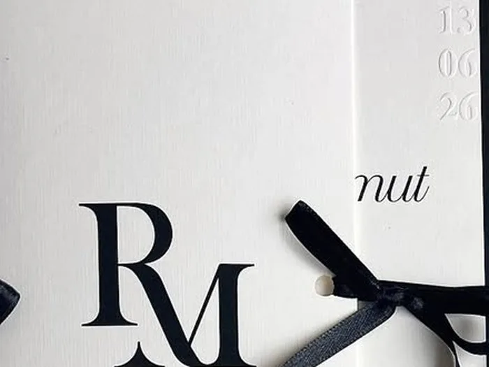 Embossed wedding invitation detail