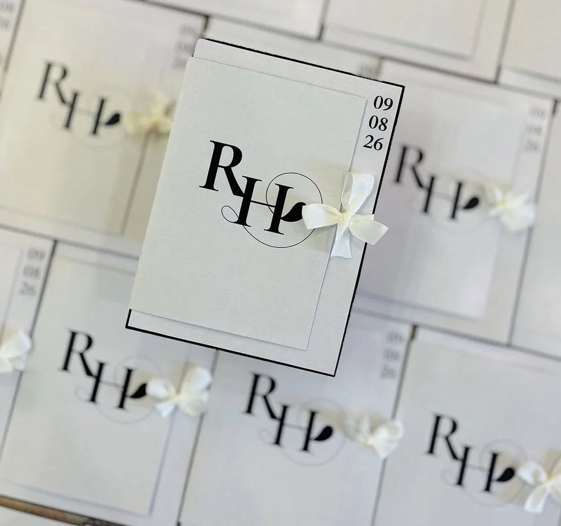 RH Monogram Nikah Suite — real Wedding Cards Uganda invitation