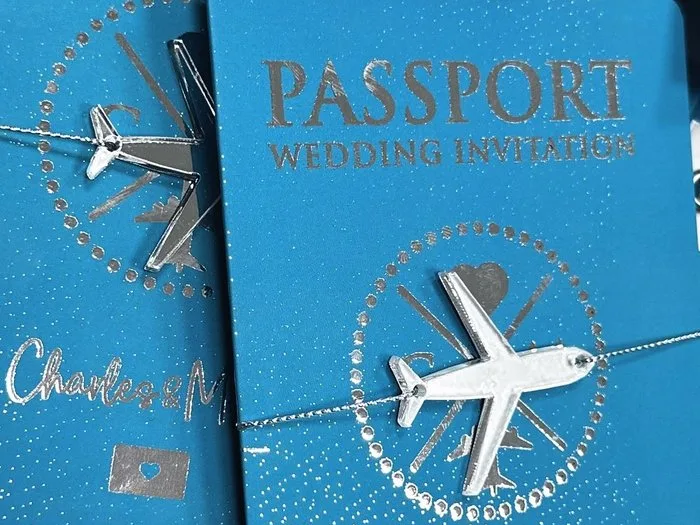 Passport wedding invitation